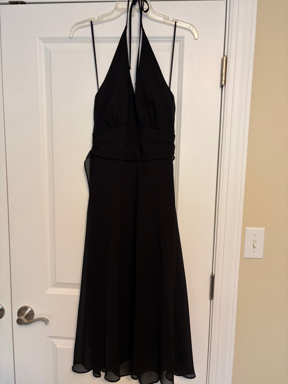 Classic Black Halter Midi Dress - Elegant Women’s Evening Dress